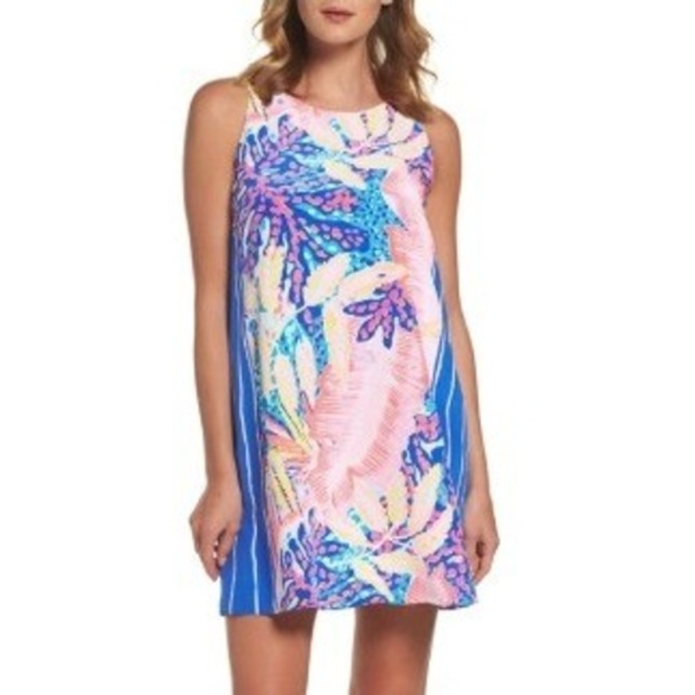 Lilly Pulitzer Jackie Silk Shift Dress Off The Grid Print Maximalist | Size S